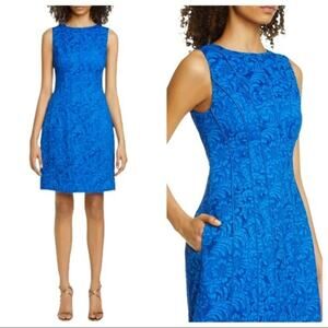 Adam Lippes Corded Lace Flare Dress Cobalt 8 NWT